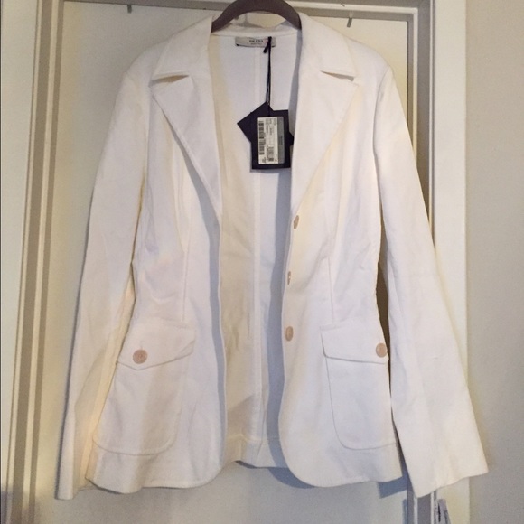 Prada White Denim Blazer