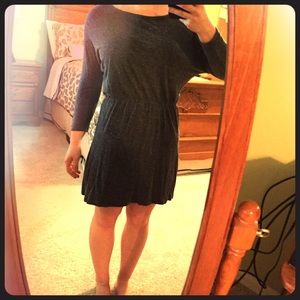 3/4 sleeve fit& flare cotton dress