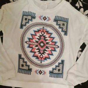 M Papaya Tribal Pattern Sweater