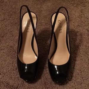 Black peep toe heels