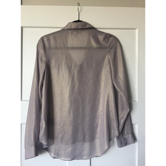 Shiny Chiffon Blouse with Beaded Collar - Picture 3 of 3