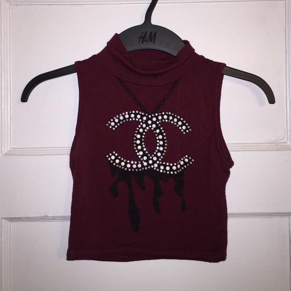 Coco Chanel burgundy crop top