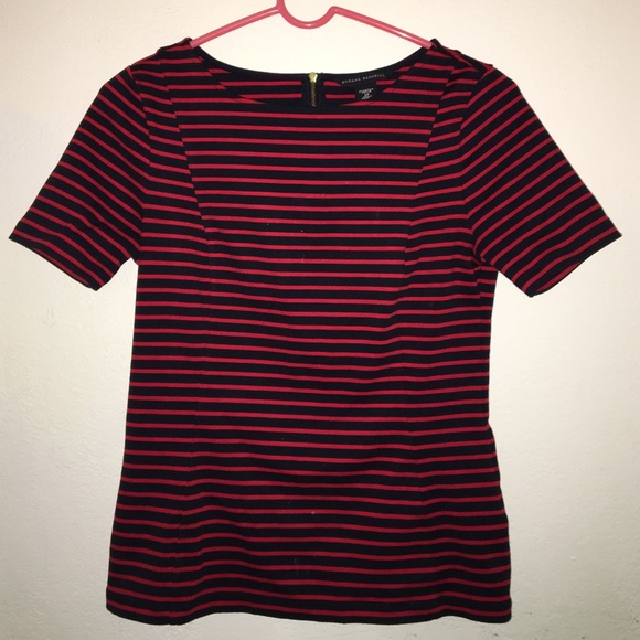 Black and Red Striped Top