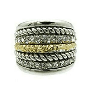 Silver and gold ring