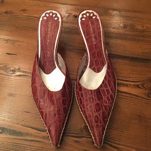 Nine West snake skin kitten heels