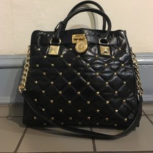 Michael Kors Hamilton black studded bag