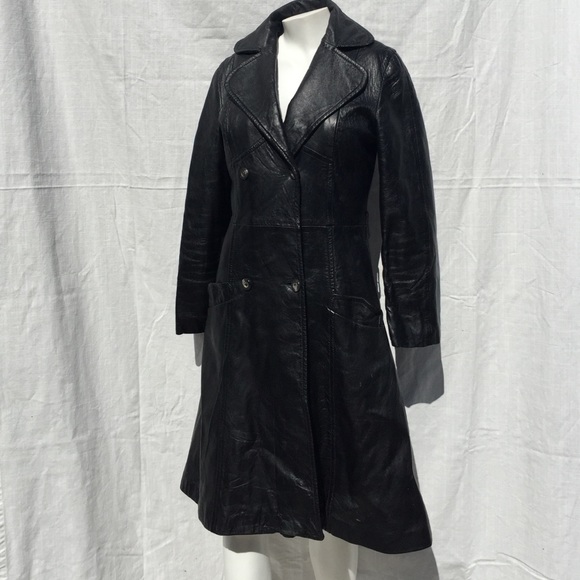 Vintage 70's leather trench coat