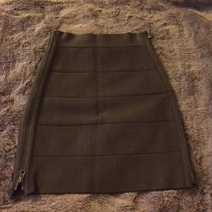 Olive green Bebe double side zip bandage skirt