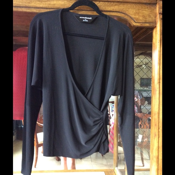 Black nylon slinky top