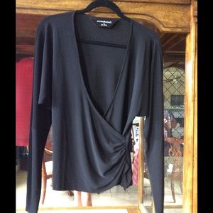 Black nylon slinky top