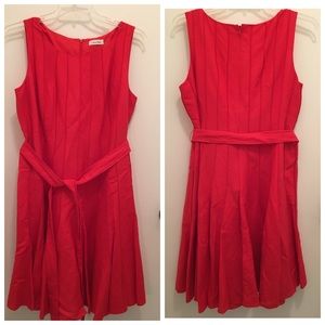 Calvin Klein red linen spring dress