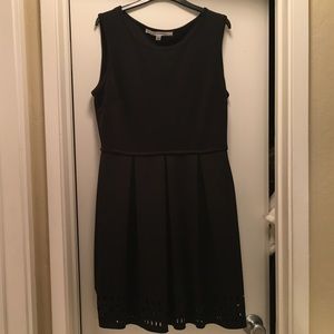 Max Studio Black Lasercut Eyelet Dress Size:L