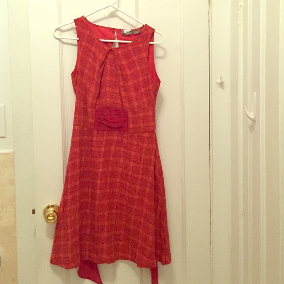 Red work teacher dress pattern unique back