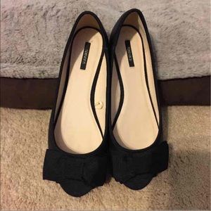 Open toe bow flats