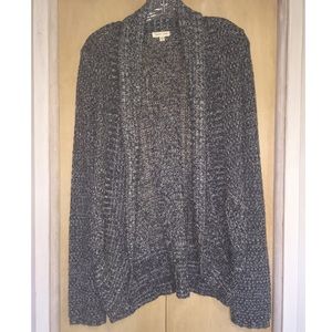Silence + Noise dark gray woven cardigan