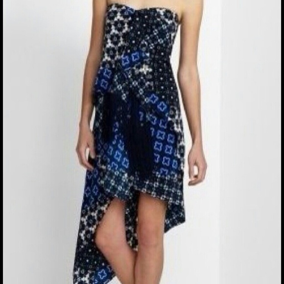 Strapless silk fringe dress