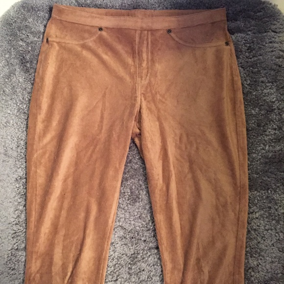 Faux-corduroy brown pants