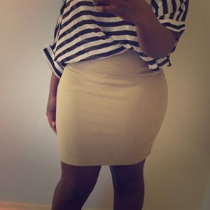 Tan mini skirt