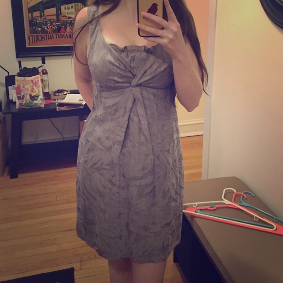 BCBGeneration short silver patterned knot dress