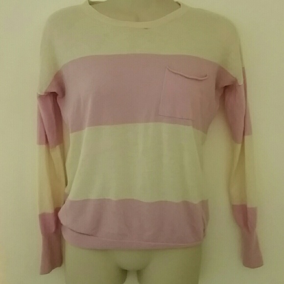 Pink and Cream Striped Theory sweater
