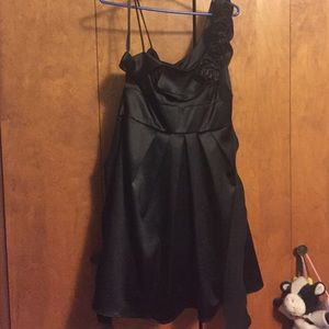 Black Sating Homecoming Dress
