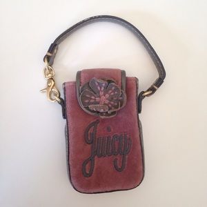 Juicy Couture Pink Suede Phone Wristlet