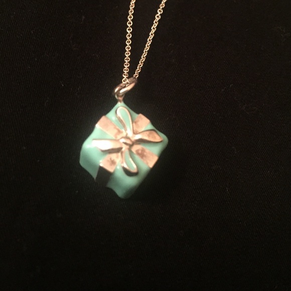 Tiffany box charm and necklace
