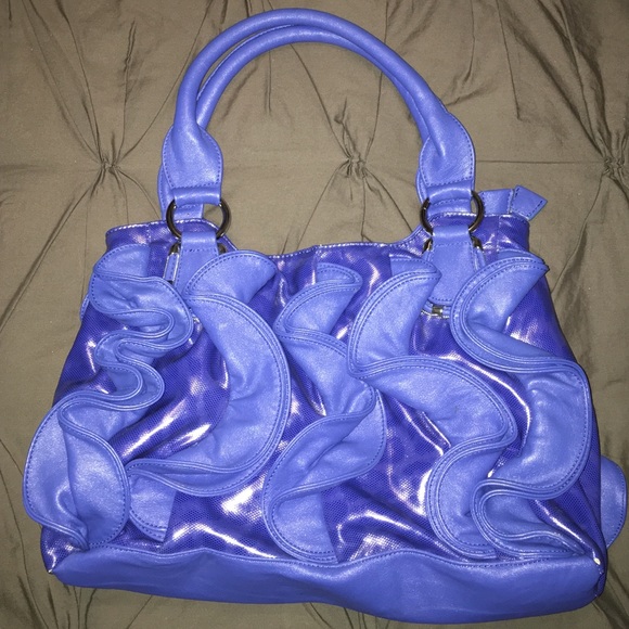 FUN cobalt blue, with leopard accent purse!