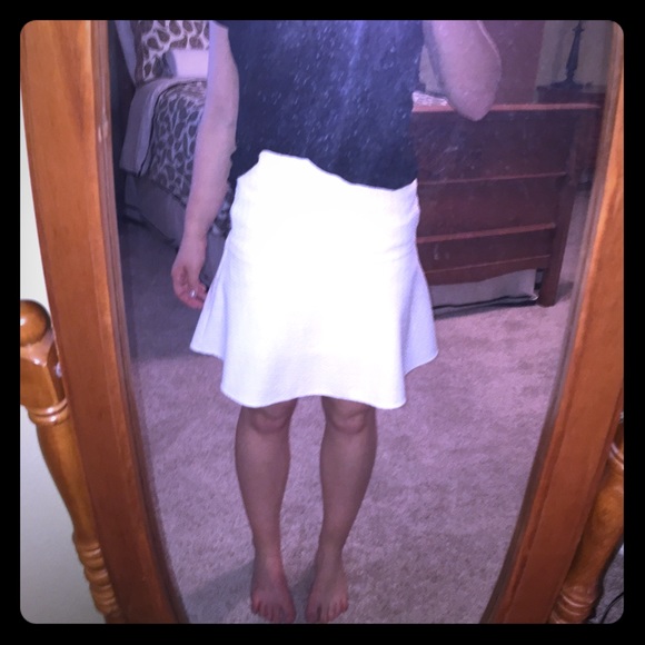 White fit and flare skirt