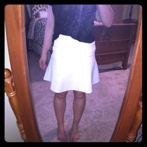 White fit and flare skirt