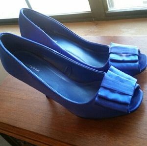 Royal blue heels jewel formal holiday sparkle NYE