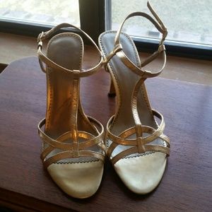 Gold strap heels vintage retro 70s hipster summer