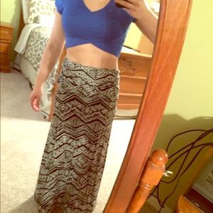 Tribal skirt cotton blend maxi