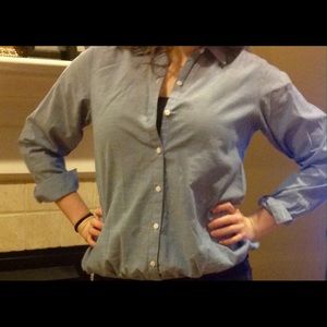 Feminine chambray button down shirt
