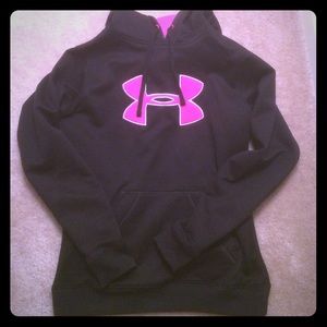 Under armour pink and black hoodie