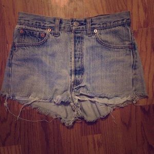 High waisted distressed shorts!