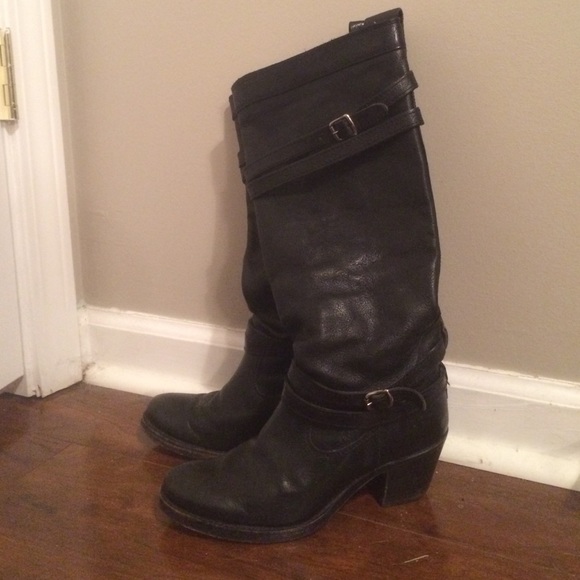 Frye black leather boots