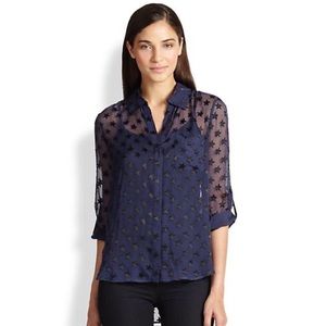 Diane von Furstenberg Sheer Silk Blouse NWOT