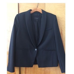 J.Crew black wool crepe one-button blazer