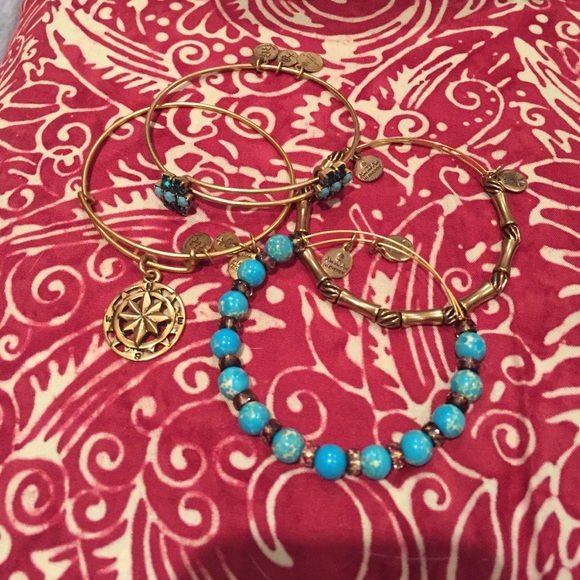 Alex and Ani gold bracelets