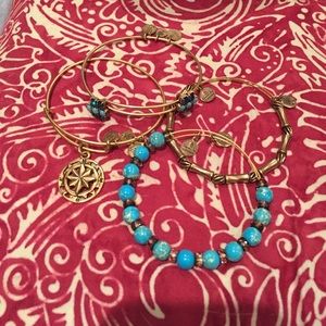 Alex and Ani gold bracelets