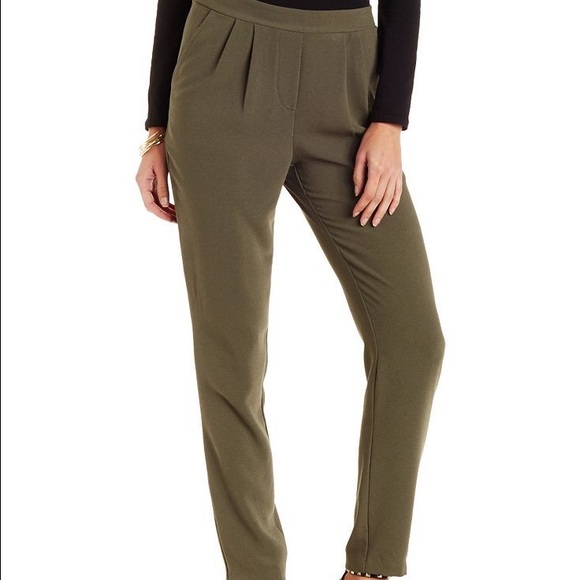 NWOT Olive green mid waist trousers