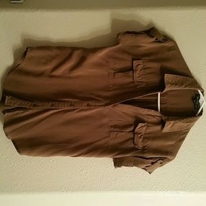 Cute Button Down Brown Blouse XS