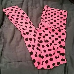 Pink with black polka dots!