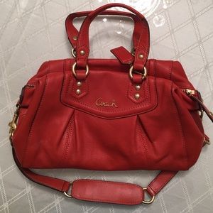 Coach red oraange small handbag