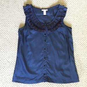 JCrew navy sleeveless blouse