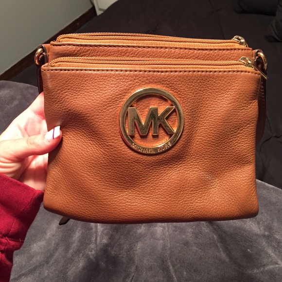Michael Kors Brown Leather Large Crossbody Bag