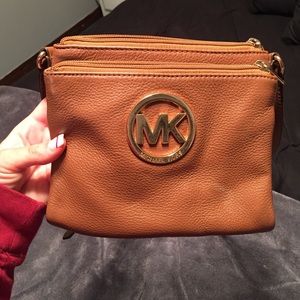 Michael Kors Brown Leather Large Crossbody Bag