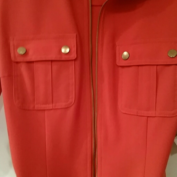 Orange gold zip front dress - Picture 4 of 4