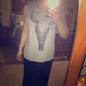 Haute Hippie muscle tank with longhorn